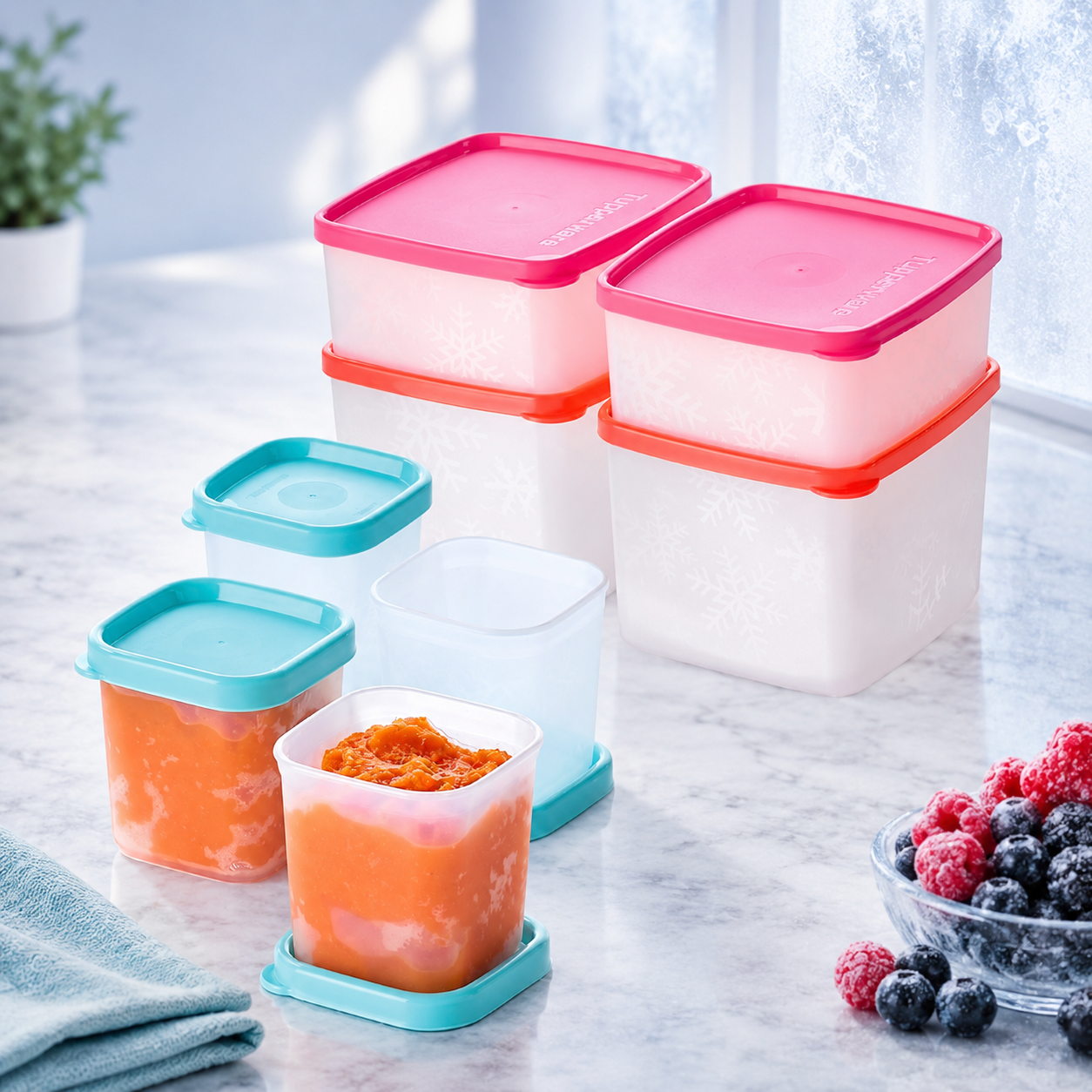 Tupperware- Set Boîtes Congélation 80ml (4), 400ml (2), 800ml (2)