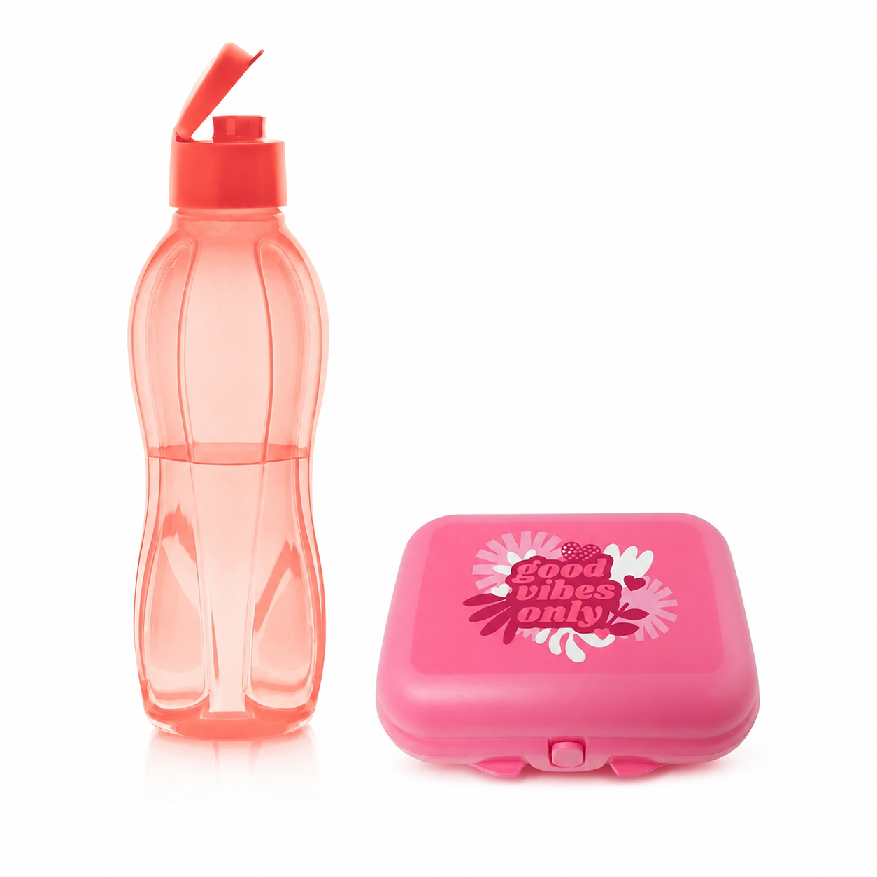 Boite Papillon Good Vibes+ Eco Bouteille Click 1lt Saumon