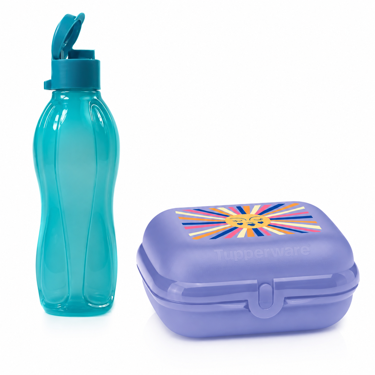 Boite Papillon Large Rainbow + Eco Bouteille Click 500 ml Bleu